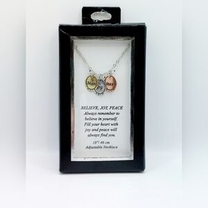 Believe, Joy, Peace‎ 18" adjustable necklace